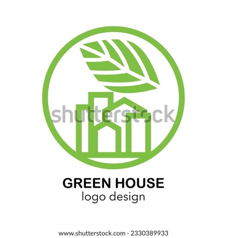 Green House Logo and Icon Vector Template. EPS 10
