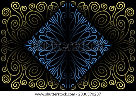 Beautiful colourful gradient batik ethnic line art pattern background 