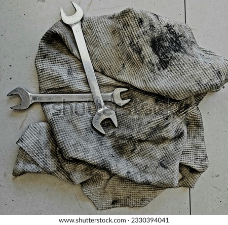 High quality image of an oily rag, hazardous waste to the environment. Royalty-Free Stock Photo #2330394041