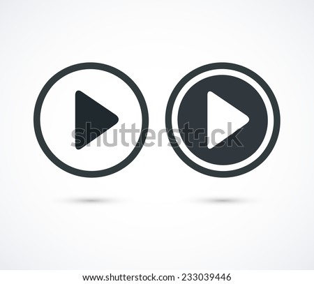 Play icons. Vector buttons Royalty-Free Stock Photo #233039446
