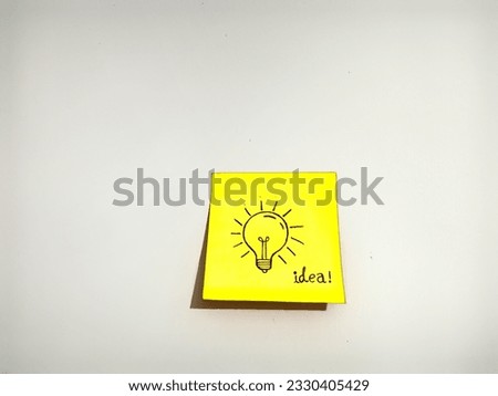 A idea symbol sticky notes 