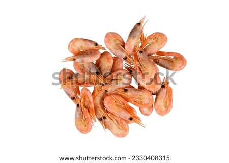 Red prawn or shrimp isolated on white background with clipping path. Full Depth of field. Focus stacking. PNG Royalty-Free Stock Photo #2330408315