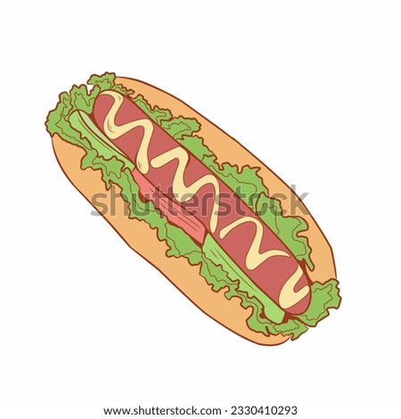 fast food hand drawn vector illustration isolated on white background.