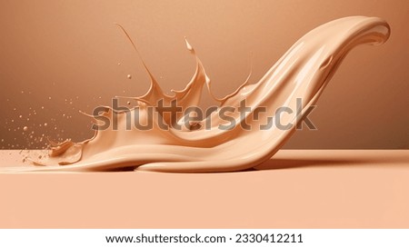Chocolate milk splash on clean background Royalty-Free Stock Photo #2330412211