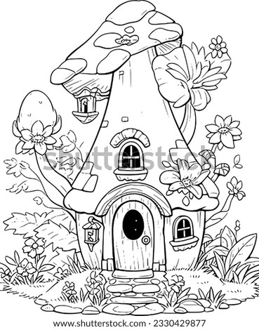 Coloring Book Page. Line Art Drawing.