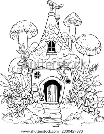Coloring Book Page. Line Art Drawing.