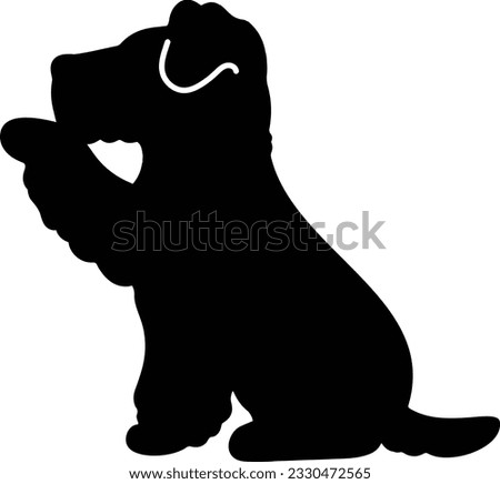 Silhouette of Fox Terrier shaking hands