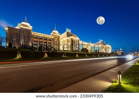 Turkey's historical and touristic city antalya, shopping and water park center  Royalty-Free Stock Photo #2330499305