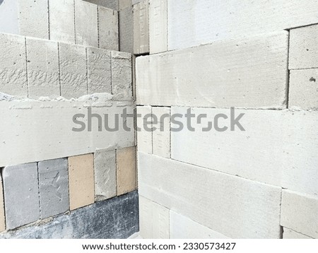 A pile of concrete blocks texture background 