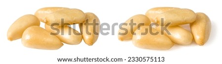 Roasted pine nuts isolated on the white background. Royalty-Free Stock Photo #2330575113