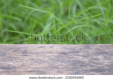 Background old planks and grass