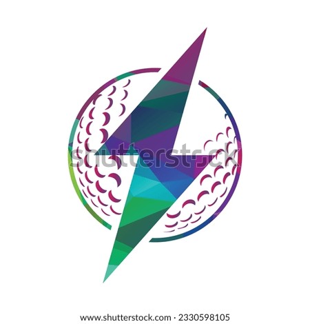 Golf ball and electricity bolt vector illustration