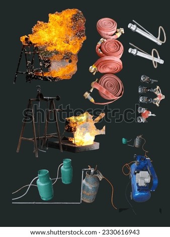 fire drill equipment of firefighters in Thailand