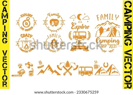 Vintage camping and outdoor adventure elements black,
Camping elements set,
Camp element vector icon design illustration template,
Vintage mountain climbing elements set,
Monochrome summer camping 