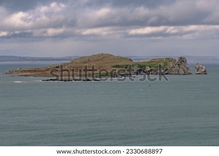 Howth, Ireland,  13th. March, 2023: The Small Island of Irelands Eye of In the Irish Sea off Howth Near Dublin Ireland