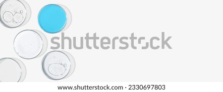 Rectangular banner with Petri dishes isolated. laboratory, research of molecules and bacreria and viruses. Can be pasted on your background