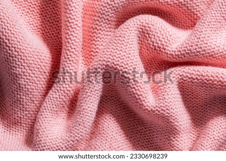 macro pink knitting texture texture,Coral Knit Textures. Blur Ribbed Sweater. Seamless Needlework. Lilac Scandinavian Print. Pastel Knitted Wool Texture. Sweater Cable. Royalty-Free Stock Photo #2330698239