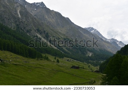 Beautiful landscape with mountains at Pfossental in Southtyrol