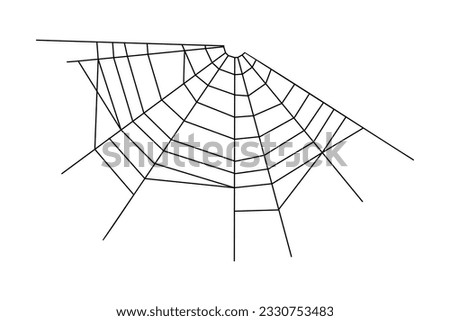 Spider web Halloween clip art element vector illustration isolated on transparent background. Geometric line cobweb for frame, poster decoration, card