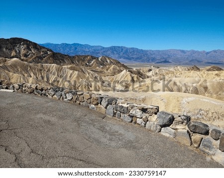 Road overlook of landscape in Death Valley National Park.