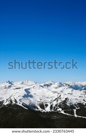 Scenic of ski trails on mountain.
