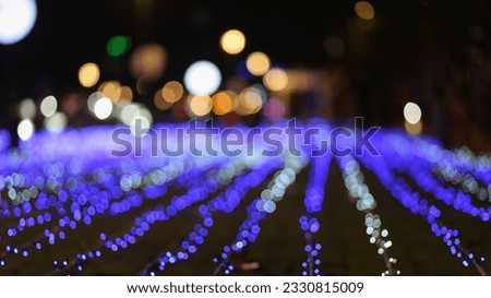 Led lights spread down the lawn celebrating Vietnam-Japan diplomatic relations at Bach Dang Wharf Park, Ho Chi Minh City