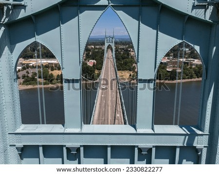 Famous Portland Bridge from Above During the Day
