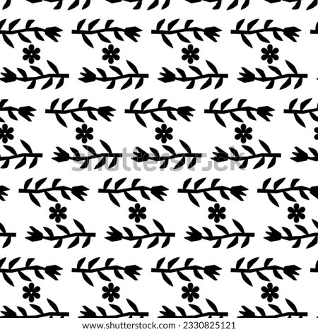 Abstract monochrome seamless ethnic pattern