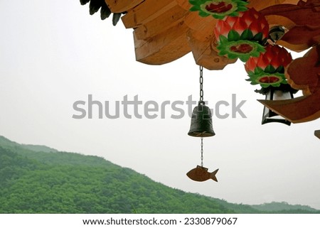 beautiful temple eaves and wind-bell Royalty-Free Stock Photo #2330879067