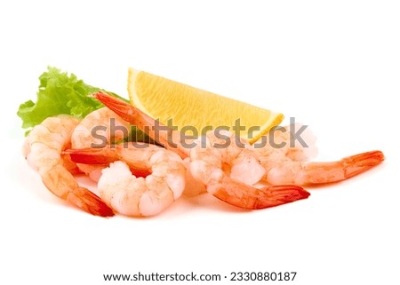 Shrimps, king prawns, isolated on white background Royalty-Free Stock Photo #2330880187