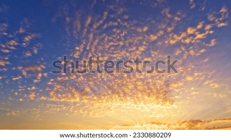 nice sundown gold clouds on the sky background - photo of nature