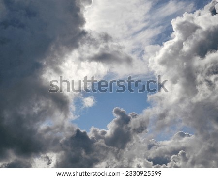 Clouds frame in the sky background, beautiful heaven photo