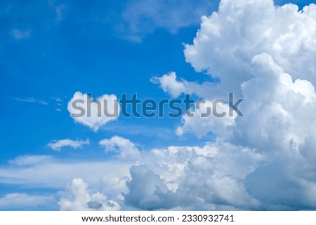 White clouds formed to heart shape use for love concepts and valentine background