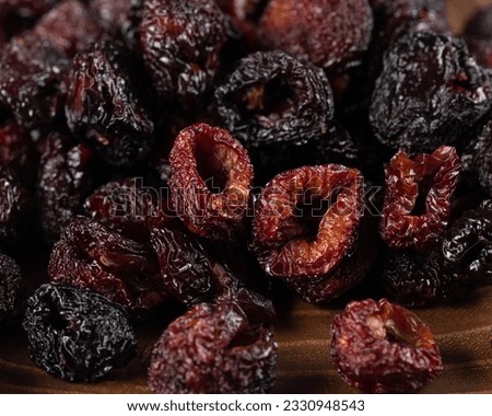 dried cherries. black cherry. the texture of the berry. the texture of cherries. view from above
