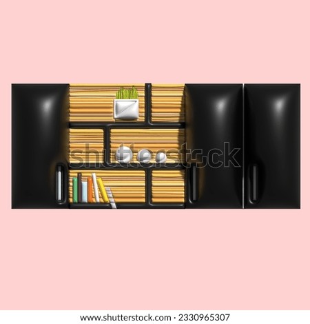 3D Furniture Graphic Asset with Light Background