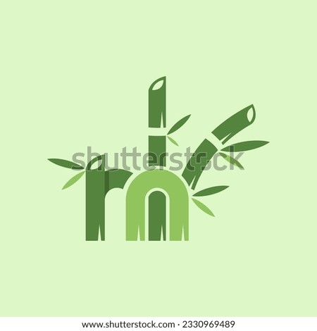 Letter M bamboo Nature logo design element vector 