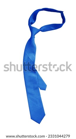 Luxury blue men's tie isolated on white background.