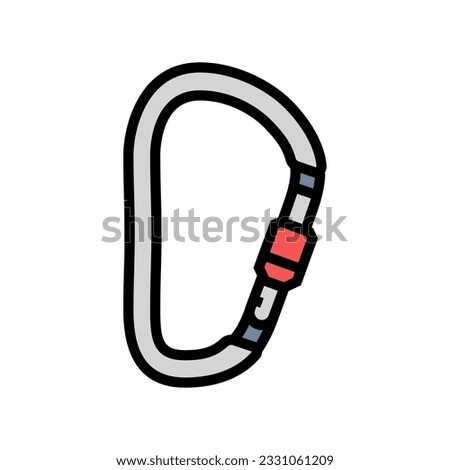 locking carabiner mountaineering adventure color icon vector. locking carabiner mountaineering adventure sign. isolated symbol illustration