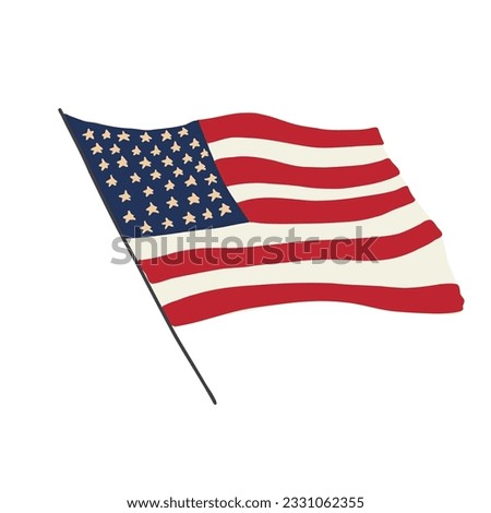 The 4th of July  vector illustration with  american flag.