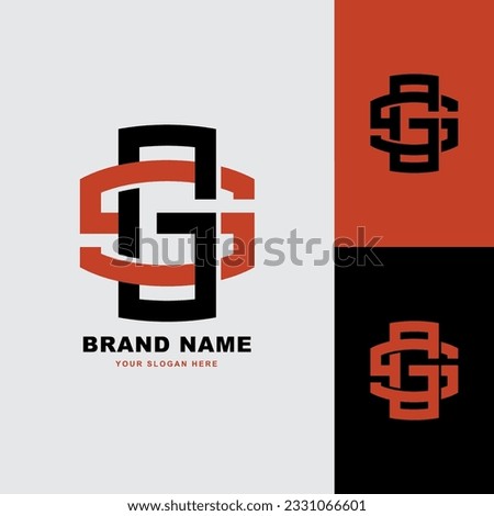 Monogram letter GS or SG with interlock style good for brand, clothing, apparel, streetwear, baseball, basketball, football and etc