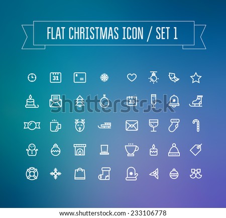 Vector Set of flat Christmas icons