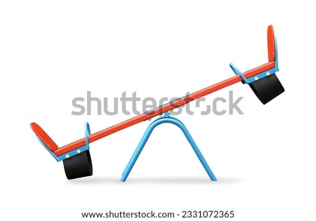Colorful seesaw isolated on white. Modern playground equipment Royalty-Free Stock Photo #2331072365