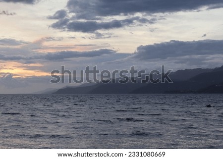 Tropical sea landscape with mountains
