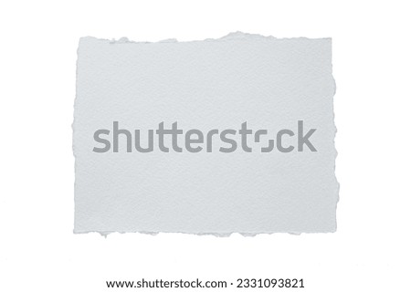 close up of a white ripped piece of paper with copyspace. torn paper isolated on white background with clipping path. Royalty-Free Stock Photo #2331093821
