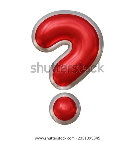 Question mark symbol design. Ask icon or sign shape isolated on white background in 3d rendering.