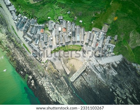 Coastal Scottish Town Aerial Photo