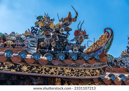 These figurines are placed on top of an old chinese taoist temple as part of the temple structural designs. They usually depict deities or stories of the deities 