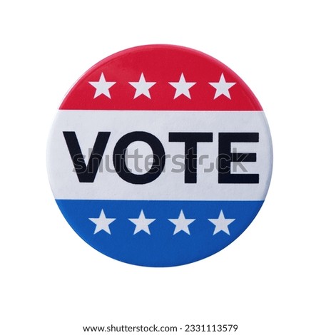 a vote badge for the United States election on a white background