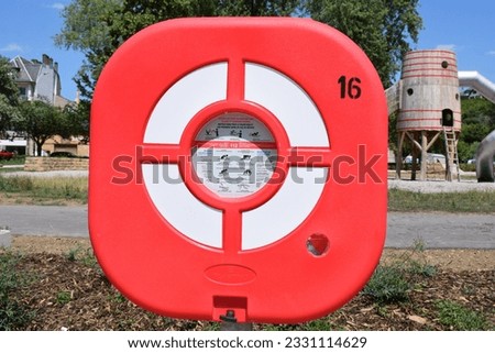 emergency help box at the water