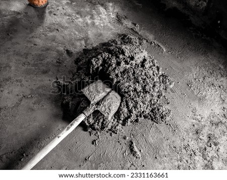 pile of cement mix. cement mortar of construction workers. Royalty-Free Stock Photo #2331163661